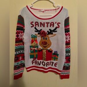 No Boundaries Santa's Favorite Sweater - Red, Green, White